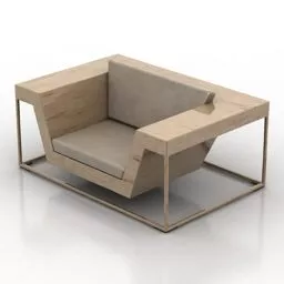 Simple Armchair Steel Frame 3d model