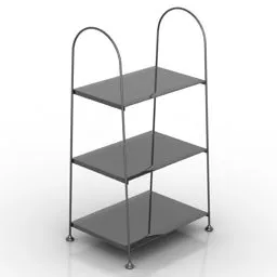 Rack Shelf Black Mdf Wooden 3d model