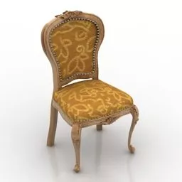 Old Chair With Metal Desk 3d model