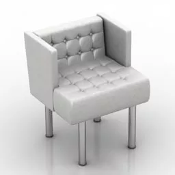 Chesterfield Armchair Steel Leg 3d model