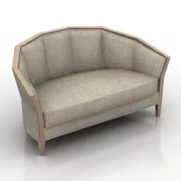 Sofa Iribe Curved Back 3d model