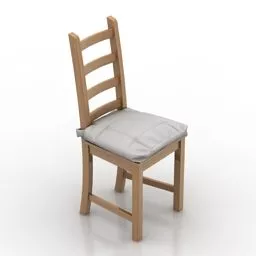 Dining Chair Wood Material 3d model