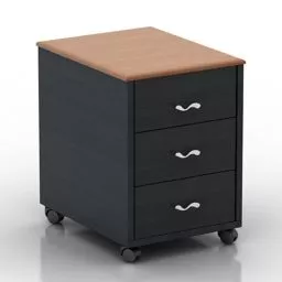 Black Locker Wood Top 3d model