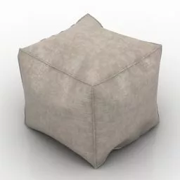 Grey Leather Bag Seat 3d model