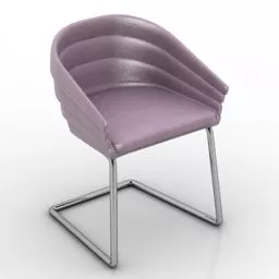 Coffee Armchair Steel Leg 3d model