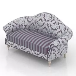 Old Settee Sofa Furniture 3d model