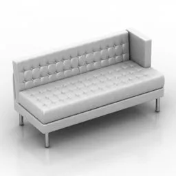 Red Sofa With Square Tea Table 3d model