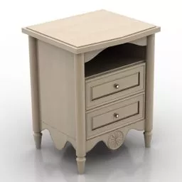 Nightstand Antique Wooden 3d model