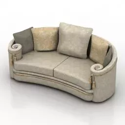 Waiting Sofa Curved Back 3d model