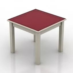 Brown Wood Bedside Table With Circle Handle 3d model