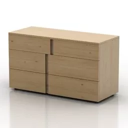 Simple Locker Ash Wooden 3d model