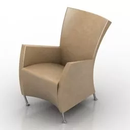 Modern Armchair Brown Leather 3d model