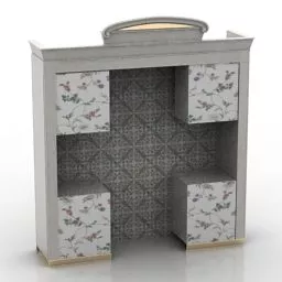 Kitchen Rack With Open Shelf 3d model
