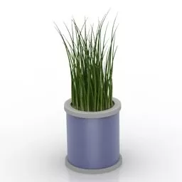 Grass Plant Vase 3d model