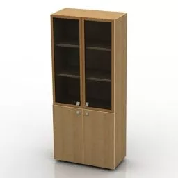 Office Bookcase With Glass Door 3d model