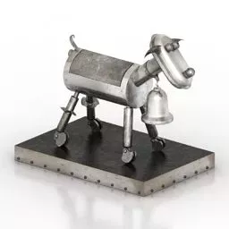 Silver Figurine Animal 3d model