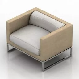 Single Armchair With Two Cushion 3d model