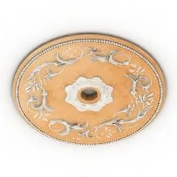 Rosette Circle Carved Antique 3d model