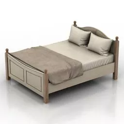 Old Single Bed 3d model
