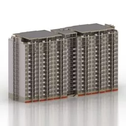 Large Apartment Building 15floor 3d model