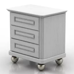 European Nightstand Sphere Inox Leg 3d model