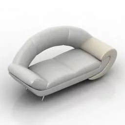 Modern Sofa With Textile Covered 3d model