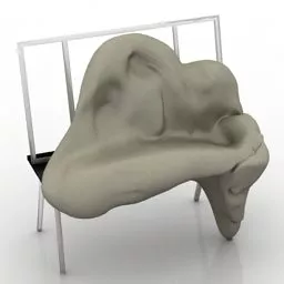 Boutique Sofa Red Velvet Material 3d model