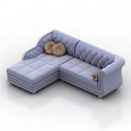 Sectional Sofa Tufted Style 3d model