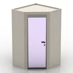 Corner Locker With Glass Door 3d model