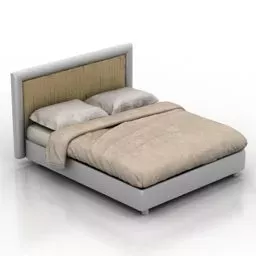 Double Bed Modern Platform 3d model
