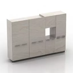 Locker With Polygon Drawer 3d model