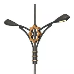 Lamppost Dual Lights 3d model