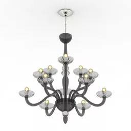 Chinese Carved Square Lamp 3d model