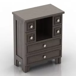 Nightstand With Drawers Antique Style 3d model