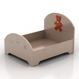 Bed Furniture With Bedside Table 3d model