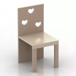 Simple Chair With Wood Panel Back 3d model