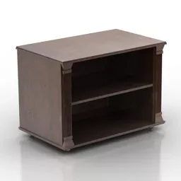 Bedroom Nightstand Brown Wood 3d model