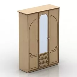 Wardrobe Vintage Carved Style 3d model