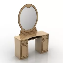 Antique Wood Bedside Table 3d model