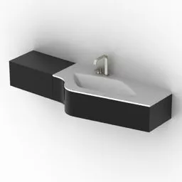 Stylist Sink Black Cabinet Stand 3d model