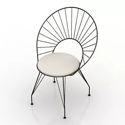 Coffee Chair Contemporary Wire Style 3d model