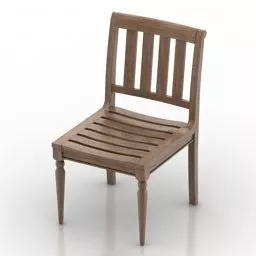 Wood Chair Country Furniture 3d model