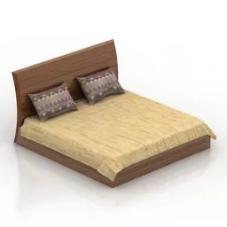 Bed Furniture With Bedside Table 3d model