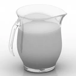 Glass Jug With Milk 3d model