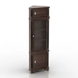 Old Antique Brown Wood Locker 3d model