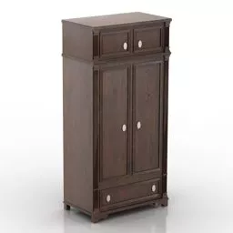 Antique Wardrobe Walnut Wood 3d model