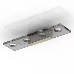 Simple Ceiling Lamp Rectangular Glass 3d model