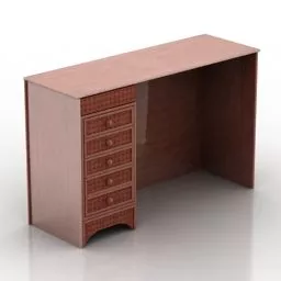 Work Table Kare With Under Cabinet 3d model