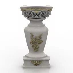 Vase Decor Carved Style 3d model