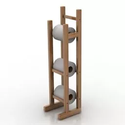 Towel Wood Rack 3d model